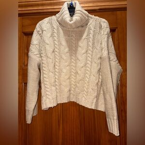 NWT Love Tree Tan Cable Knit Turtleneck Chunky Sweater